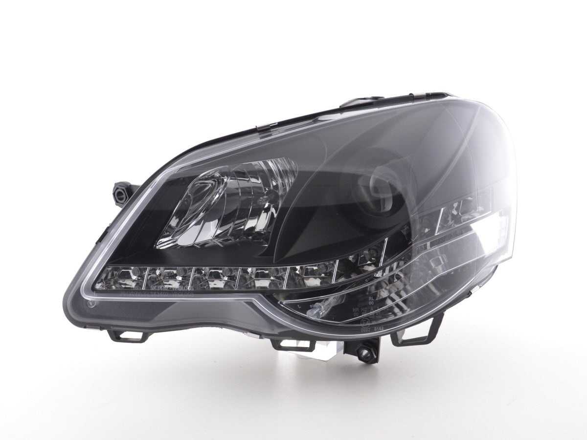 Scheinwerfer Set Daylight LED Tagfahrlicht VW Polo 9N3 05-09 schwarz Scheinwerfer Set Daylight LED Tagfahrlicht VW Polo 9N3 05-09 schwarz
